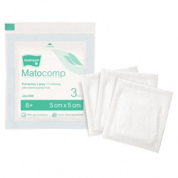 MATOCOMP Sterile gauze compresses, 17 threads, 8 layers, 9x9 cm, 3 pieces.