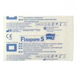 FIXOPORE S NONWOVEN DRESSING WITH ABSORBENT PAD 5CM/7.2CM