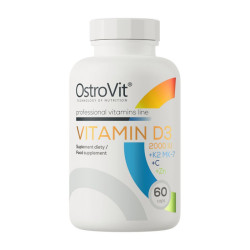 OSTROVIT VITAMIN D3 2000 IU +K2 MK-7 +C+ZN 60 CAPS.