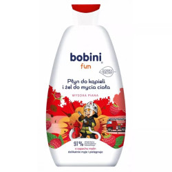 BOBINI FUN Bath liquid and body wash gel RASPBERRY, 500 ml