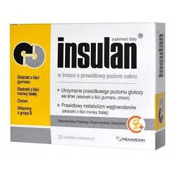 Insulan, tablets with ingredients supporting the maintenance of normal blood glucose levels, 30 pcs.