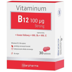 Vitamin B12 100 mcg Strong, 30 tablets.