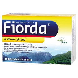 FIORDA NA GARDLO I KRTAN SMAK CYTRYNOWY 30 PASTYLEK.