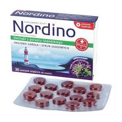 NORDINO PASTYLKI NA GARDLO Z POROSTEM IRLANDZKIM 30 SZTUK.