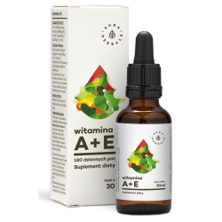 WITAMINA A+E W KROPLACH 180 DAWEK DZIENNYCH 12MG ZE SLOMECZNIKA 30ML.